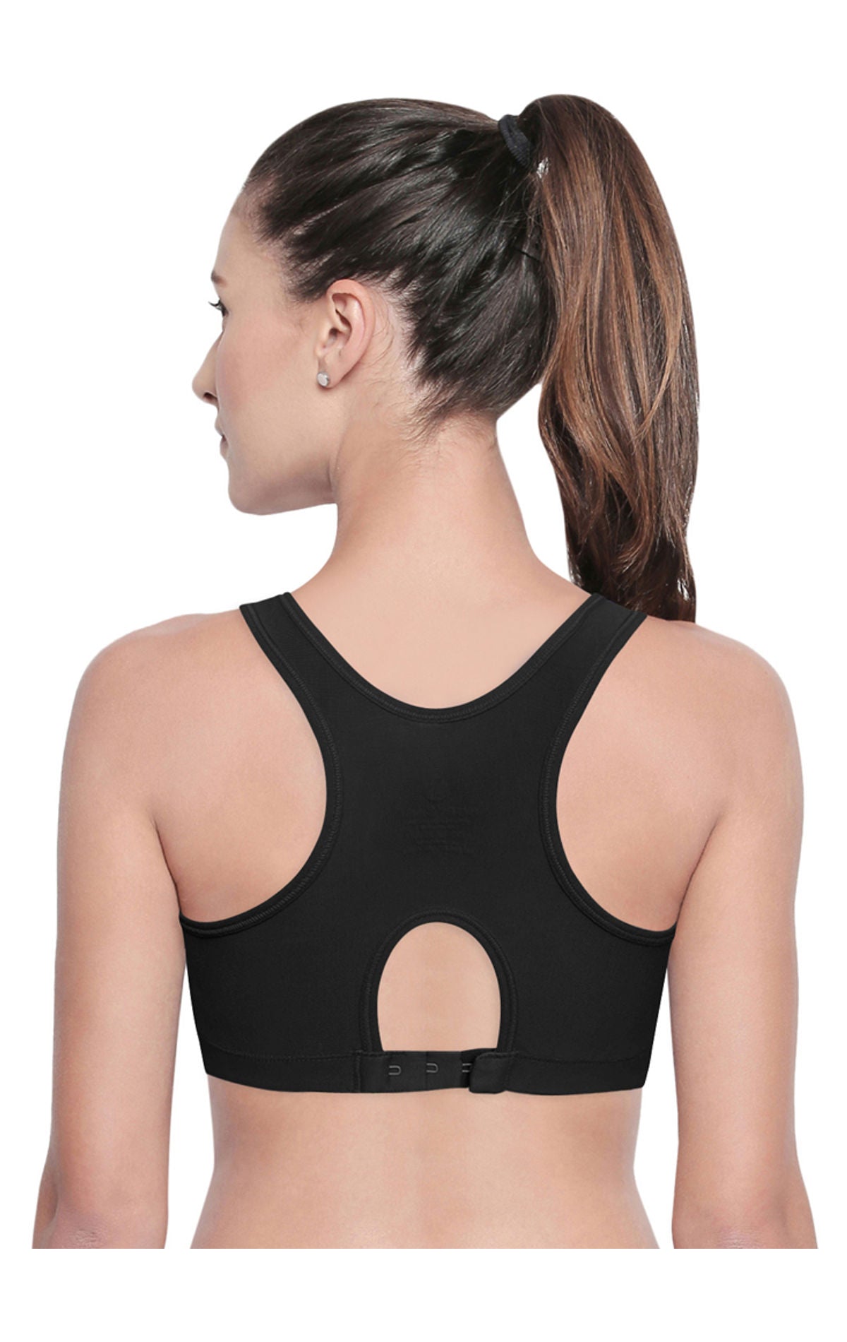 Racerback Sports Bra-1612-Black