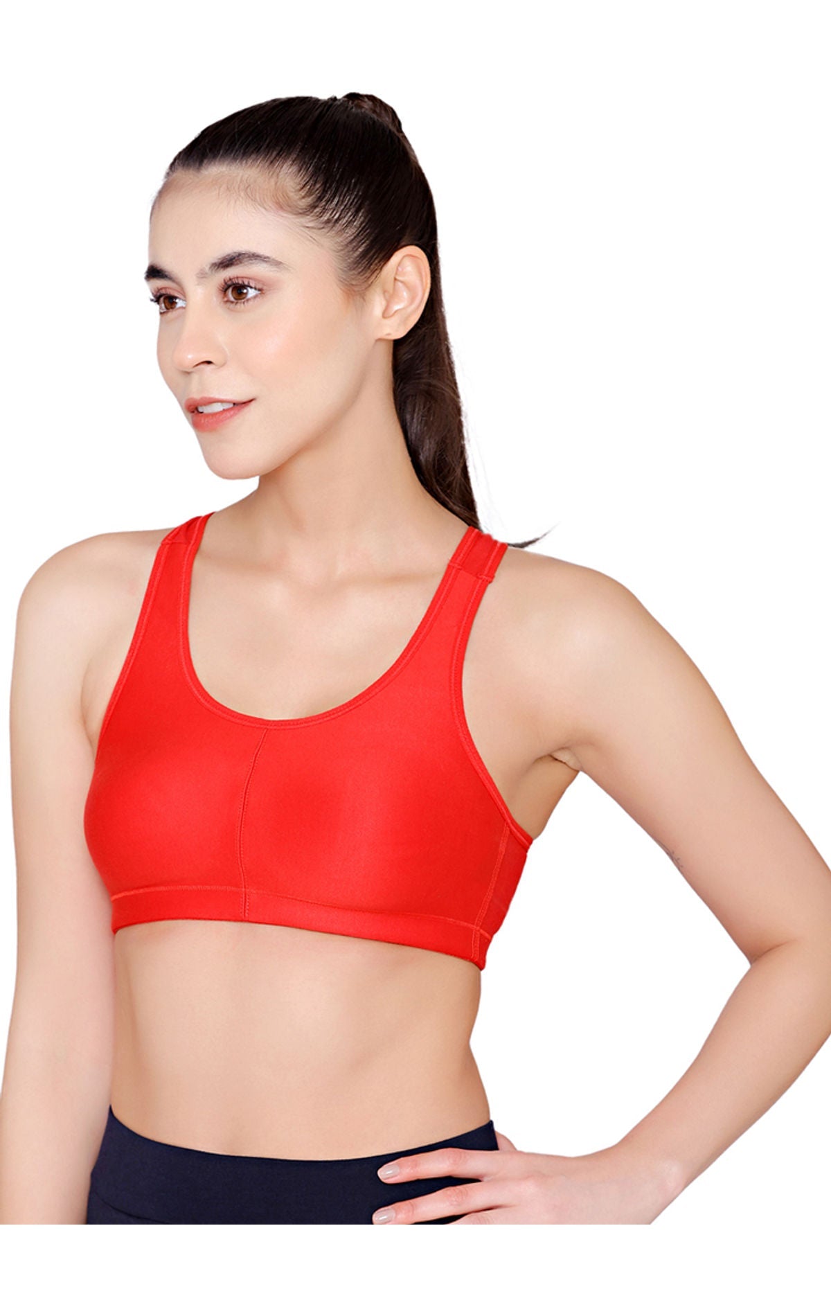 Racerback Sports Bra-1612RED