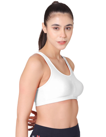 Racerback Sports Bra-1612White