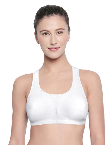 Racerback Sports Bra-1612White