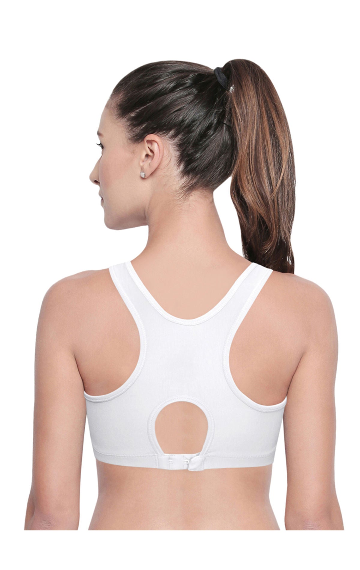 Racerback Sports Bra-1612White