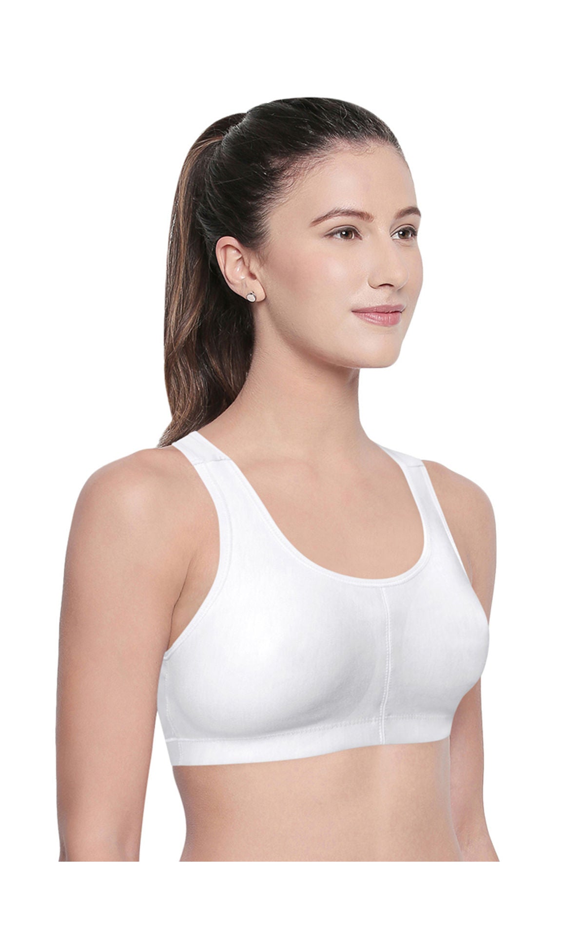 Racerback Sports Bra-1612White