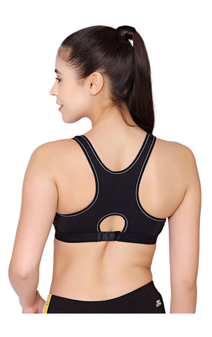 Bodycare cotton spandex wirefree adjustable straps seamless padded sports bra-1615B