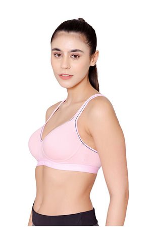 Bodycare cotton spandex wirefree adjustable straps seamless padded sports bra-1615PI