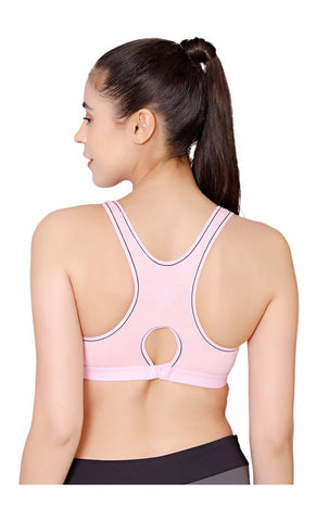 Bodycare cotton spandex wirefree adjustable straps seamless padded sports bra-1615PI