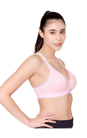 Bodycare cotton spandex wirefree adjustable straps seamless padded sports bra-1615PI