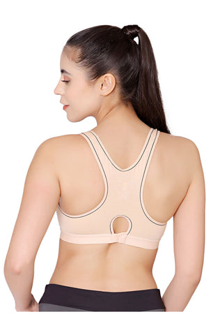 Bodycare cotton spandex wirefree adjustable straps seamless padded sports bra-1615S