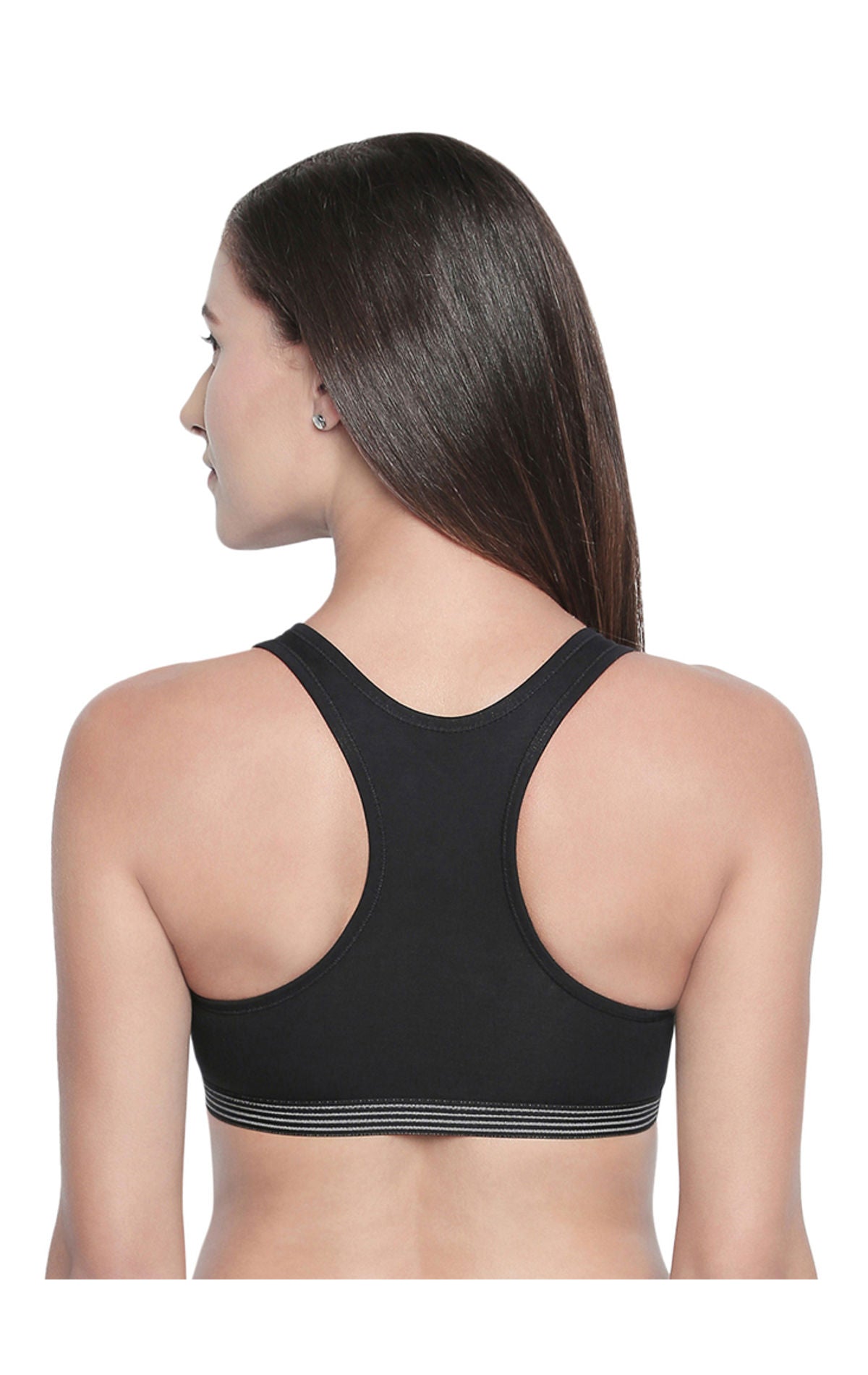 Racerback Sports Bra-1616-Black