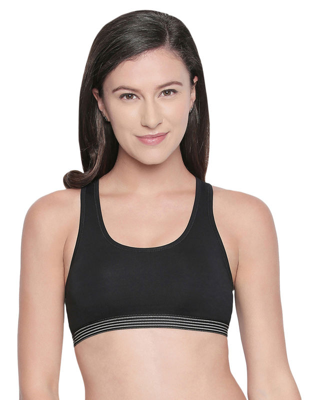 Racerback Sports Bra-1616-Black