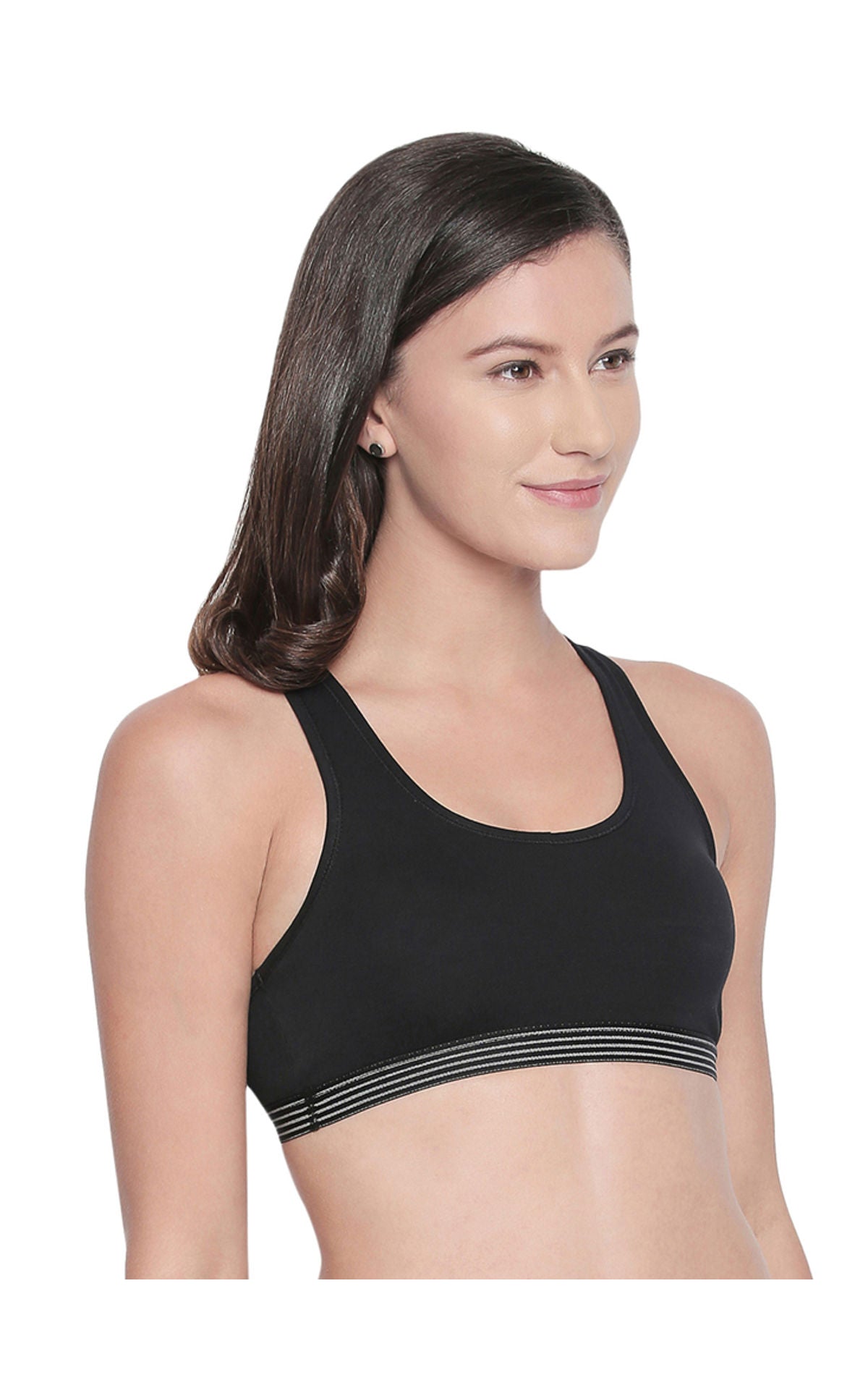 Racerback Sports Bra-1616-Black