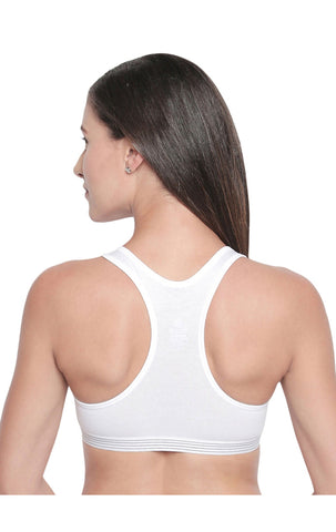 Racerback Sports Bra-1616-White