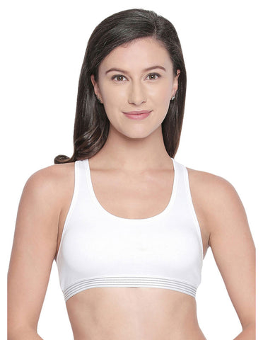 Racerback Sports Bra-1616-White