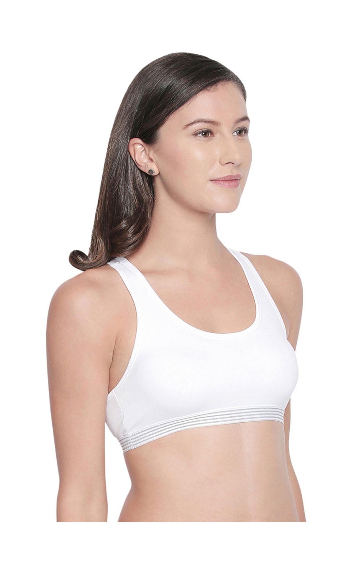 Racerback Sports Bra-1616-White