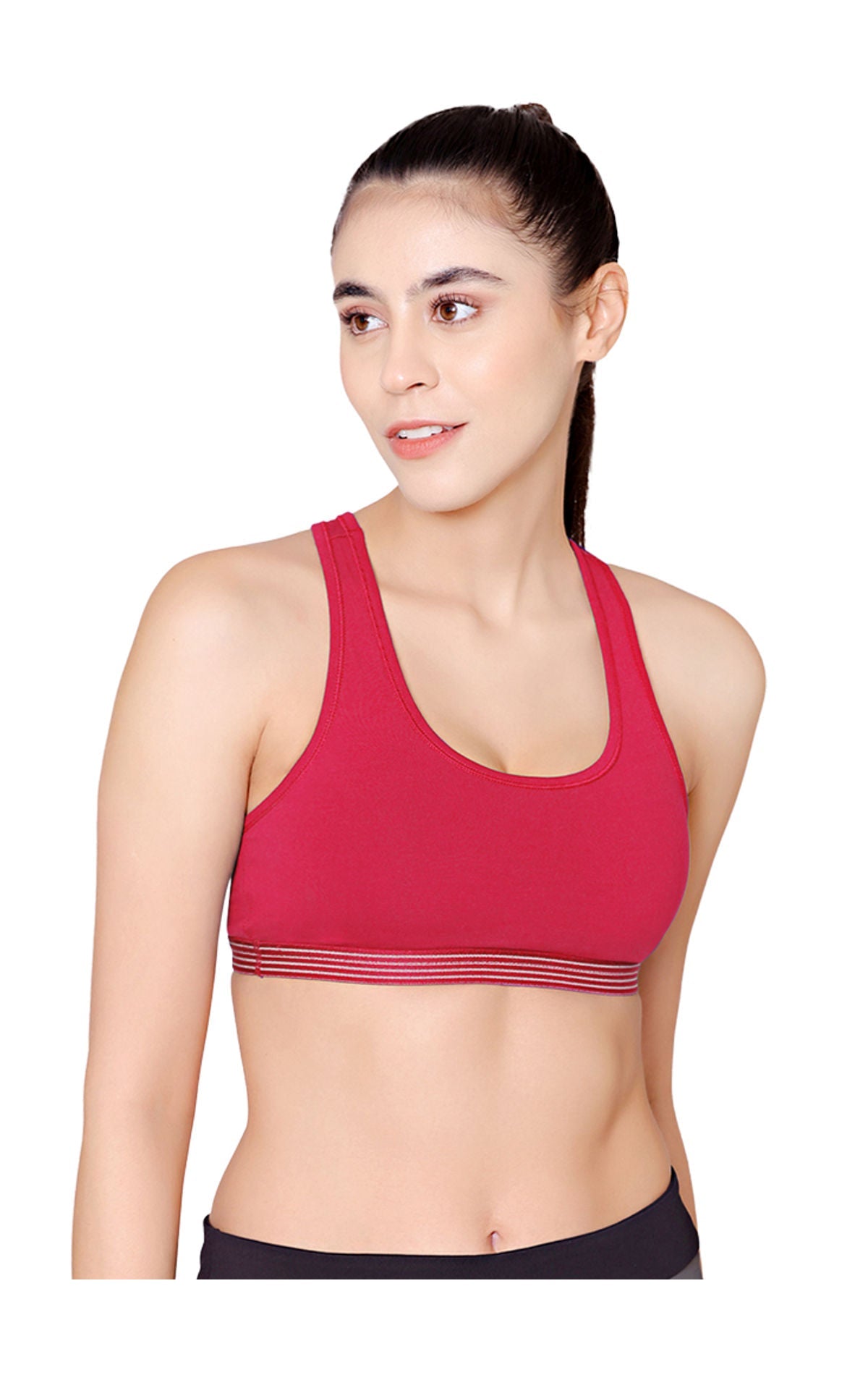 Racerback Sports Bra-1616-Naughty Pink