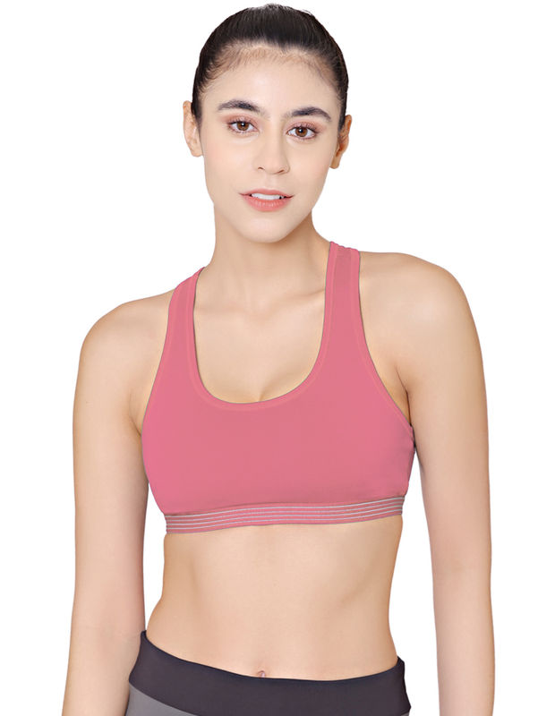 Racerback Sports Bra-1616-Pink