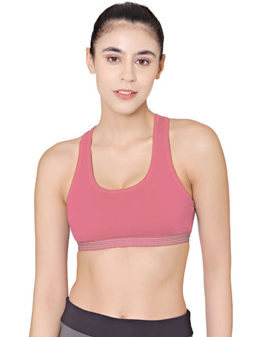 Racerback Sports Bra-1616-Pink