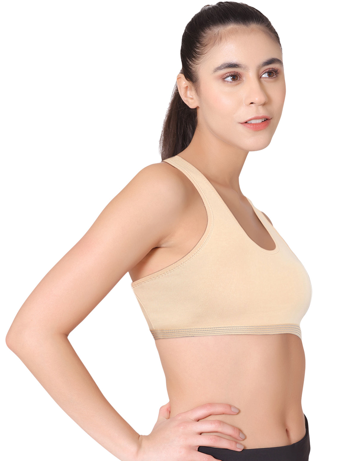 Racerback Sports Bra-1616-Skin