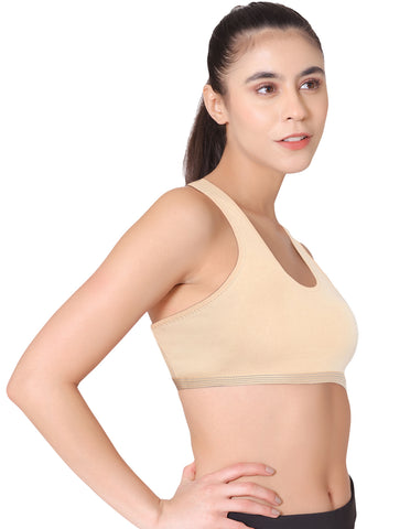 Racerback Sports Bra-1616-Skin