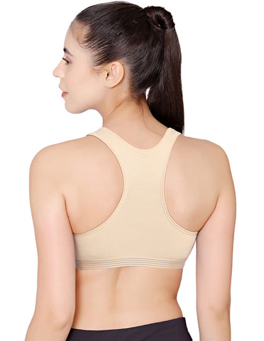 Racerback Sports Bra-1616-Skin