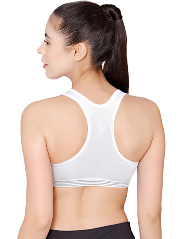 Racerback Sports Bra-1616-White