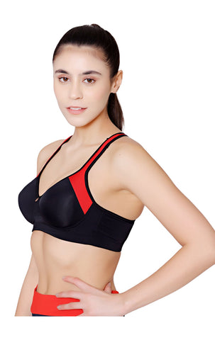 Bodycare Polyamide spandex broad straps seamless padded sports bra-1624B