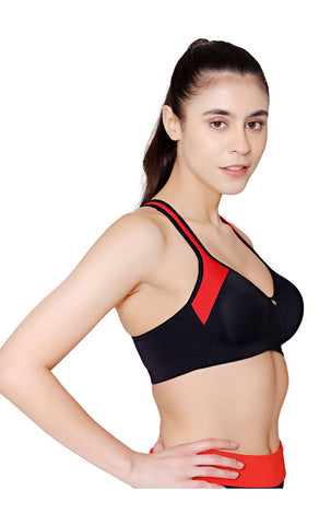 Bodycare Polyamide spandex broad straps seamless padded sports bra-1624B