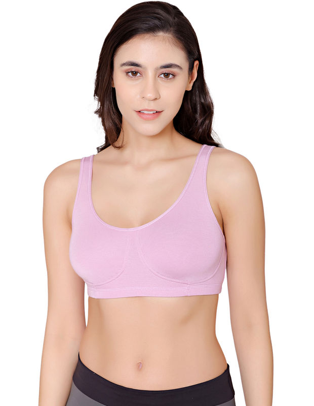 Bodycare modal spandex wirefree broad straps soft cup sleep bra-1625LILAC