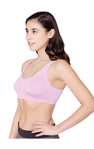 Bodycare modal spandex wirefree broad straps soft cup sleep bra-1625LILAC