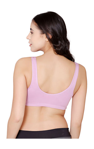 Bodycare modal spandex wirefree broad straps soft cup sleep bra-1625LILAC