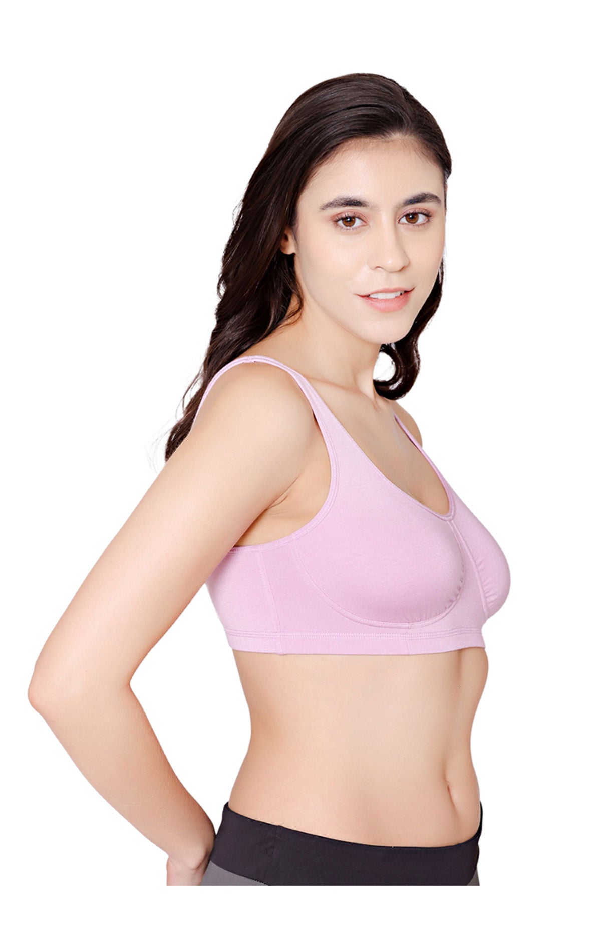 Bodycare modal spandex wirefree broad straps soft cup sleep bra-1625LILAC