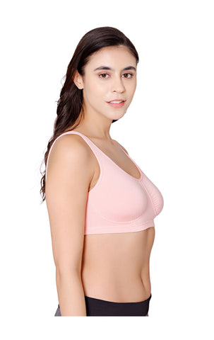 Bodycare modal spandex wirefree broad straps soft cup sleep bra-1625PI