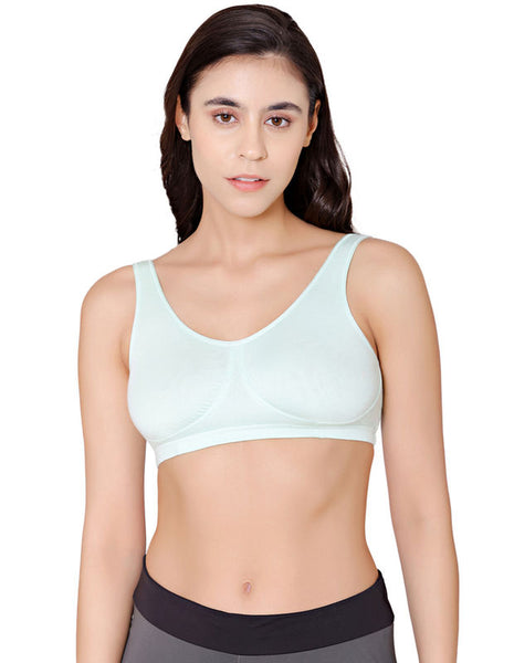 Bodycare modal spandex wirefree broad straps soft cup sleep bra-1625SGRN