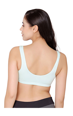 Bodycare modal spandex wirefree broad straps soft cup sleep bra-1625SGRN