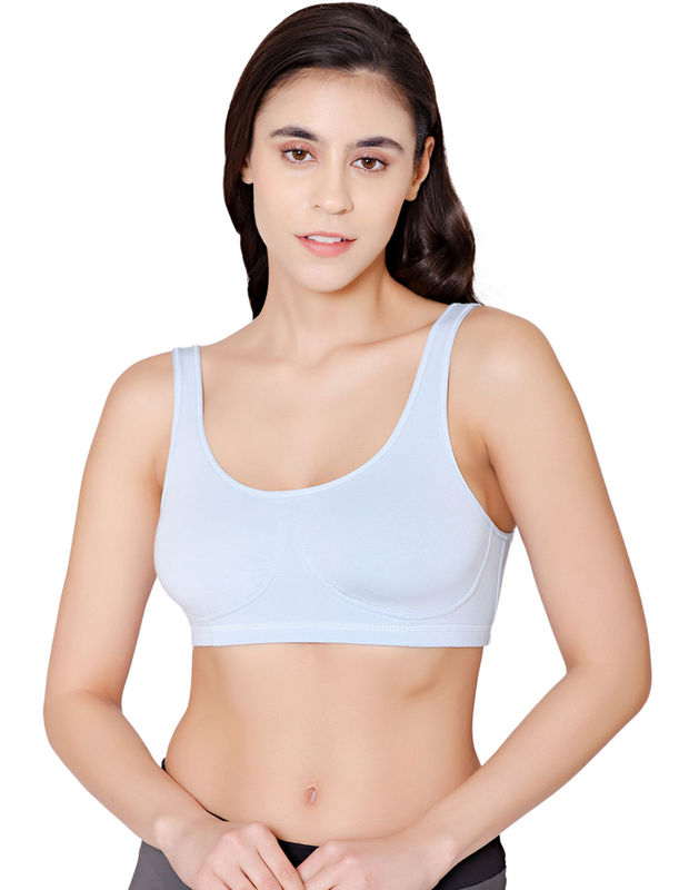 Bodycare modal spandex wirefree broad straps soft cup sleep bra-1625SKY