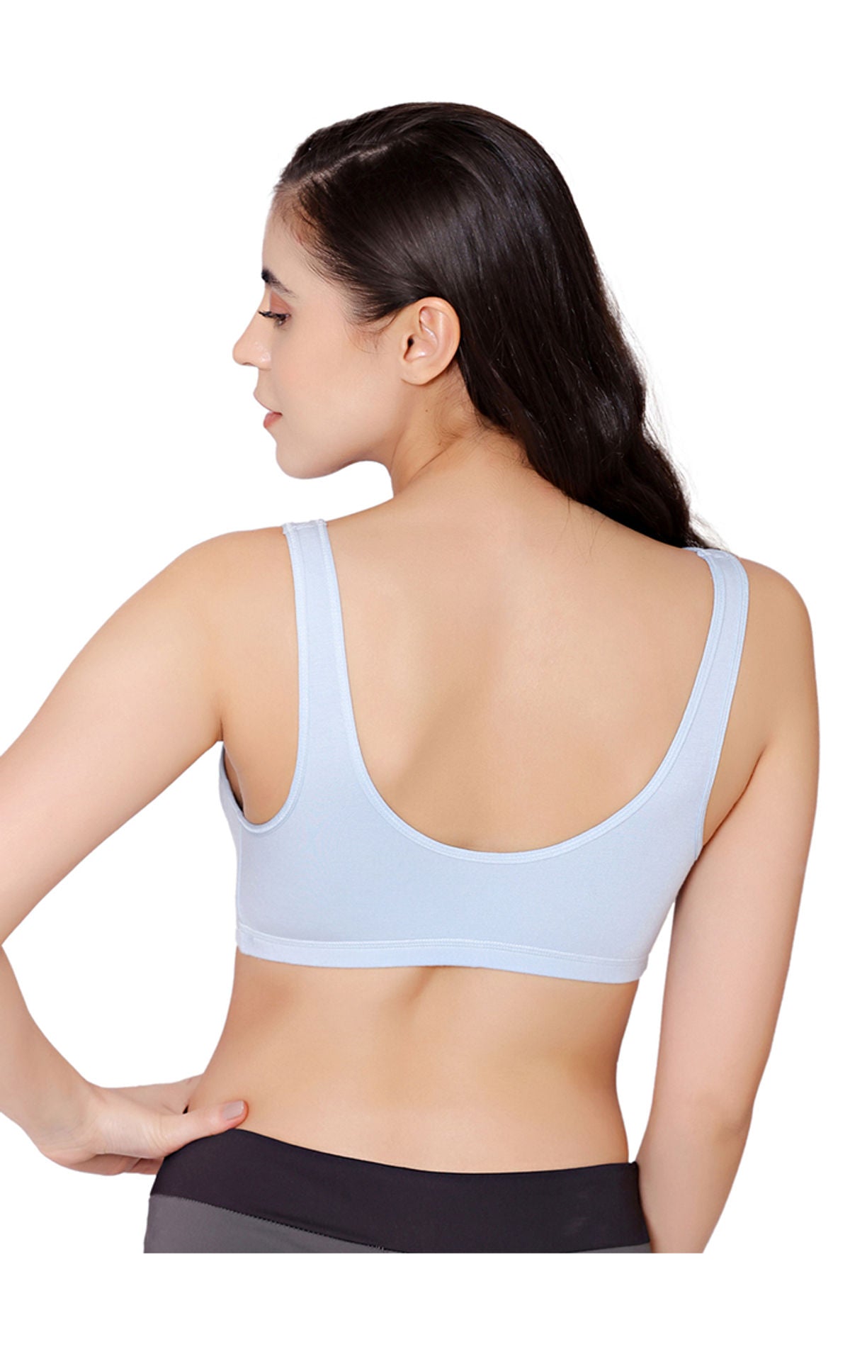 Bodycare modal spandex wirefree broad straps soft cup sleep bra-1625SKY