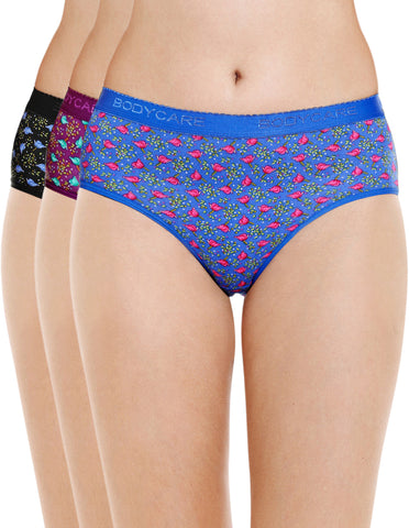 Pack of 3 Printed Cotton Briefs in Assorted colors- ( 17000 )