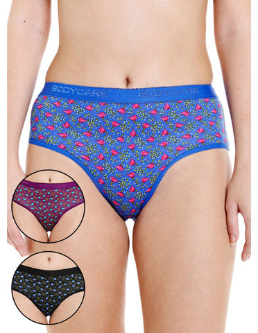 Pack of 3 Printed Cotton Briefs in Assorted colors-17000