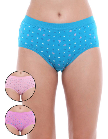 Pack of 3 Printed Cotton Briefs in Assorted colors-22000