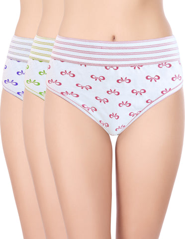 Bodycare High Rise Self Design Panty (Pack of 3) - Multicolor - 2909