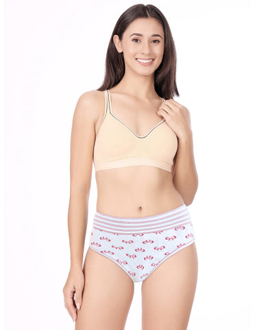 Bodycare High Rise Self Design Panty (Pack of 3) - Multicolor - 2909
