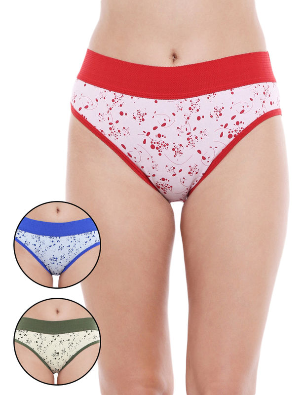 Bodycare Pack of 3 Assorted Cotton Printed Hipster Briefs-2922