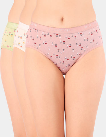 Bodycare Waist Shapewear Floral Print Panty (Pack of 3) - Multicolor - 2975