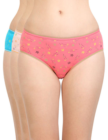 Pack of 3 Bodycare Premium Printed Cotton Briefs in Assorted colors