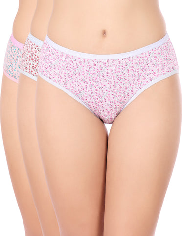 Bodycare Mid Rise Floral Print Panty (Pack of 3) - Multicolor - 3246
