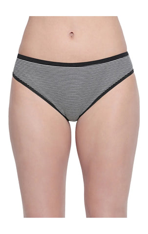 Pack of 3 High-Cut Bikini Style Cotton Printed Briefs in Assorted colors-3901