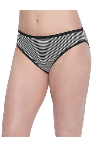 Pack of 3 High-Cut Bikini Style Cotton Printed Briefs in Assorted colors-3901