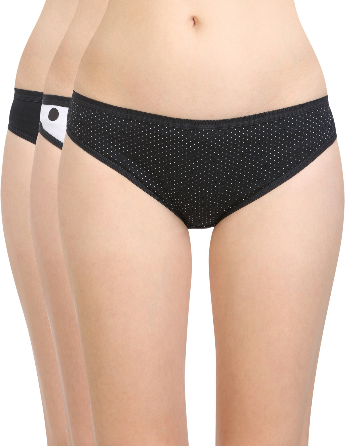 Pack of 3 Bodycare Cotton High Cut Briefs in Assorted colors-3903