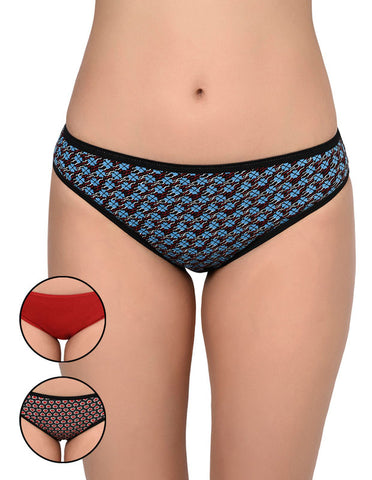 BODYCARE Pack of 3 Hipster Panty in Assorted Print-3919