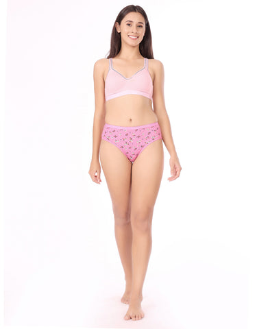 Bodycare Mid Rise Floral Print Panty (Pack of 3) - Multicolor - 4208