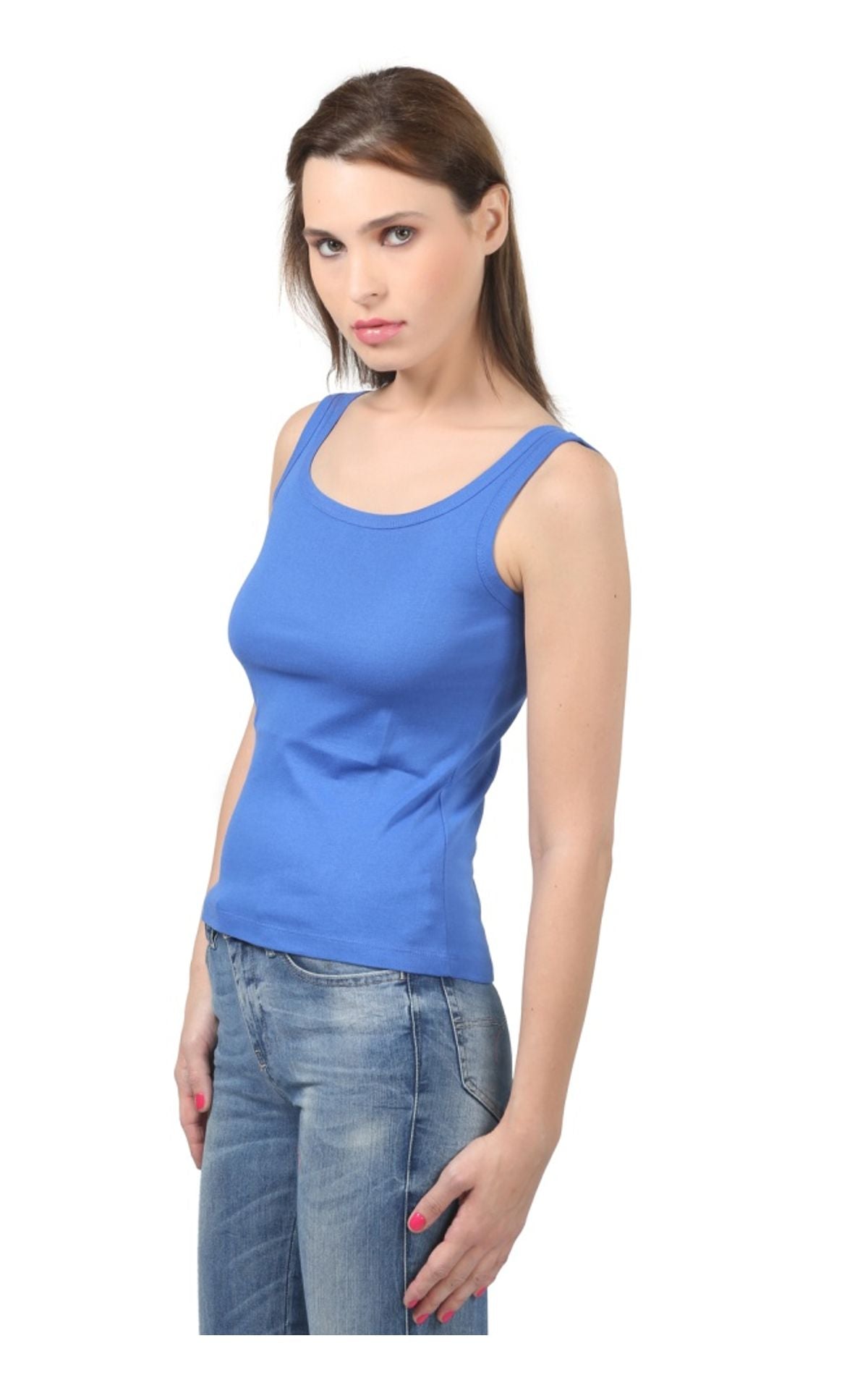 Broad Straps Round Neck Camisole - 44RBL